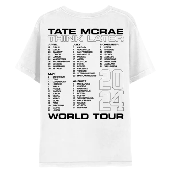 THINK LATER Tour Tee - White - Image 2